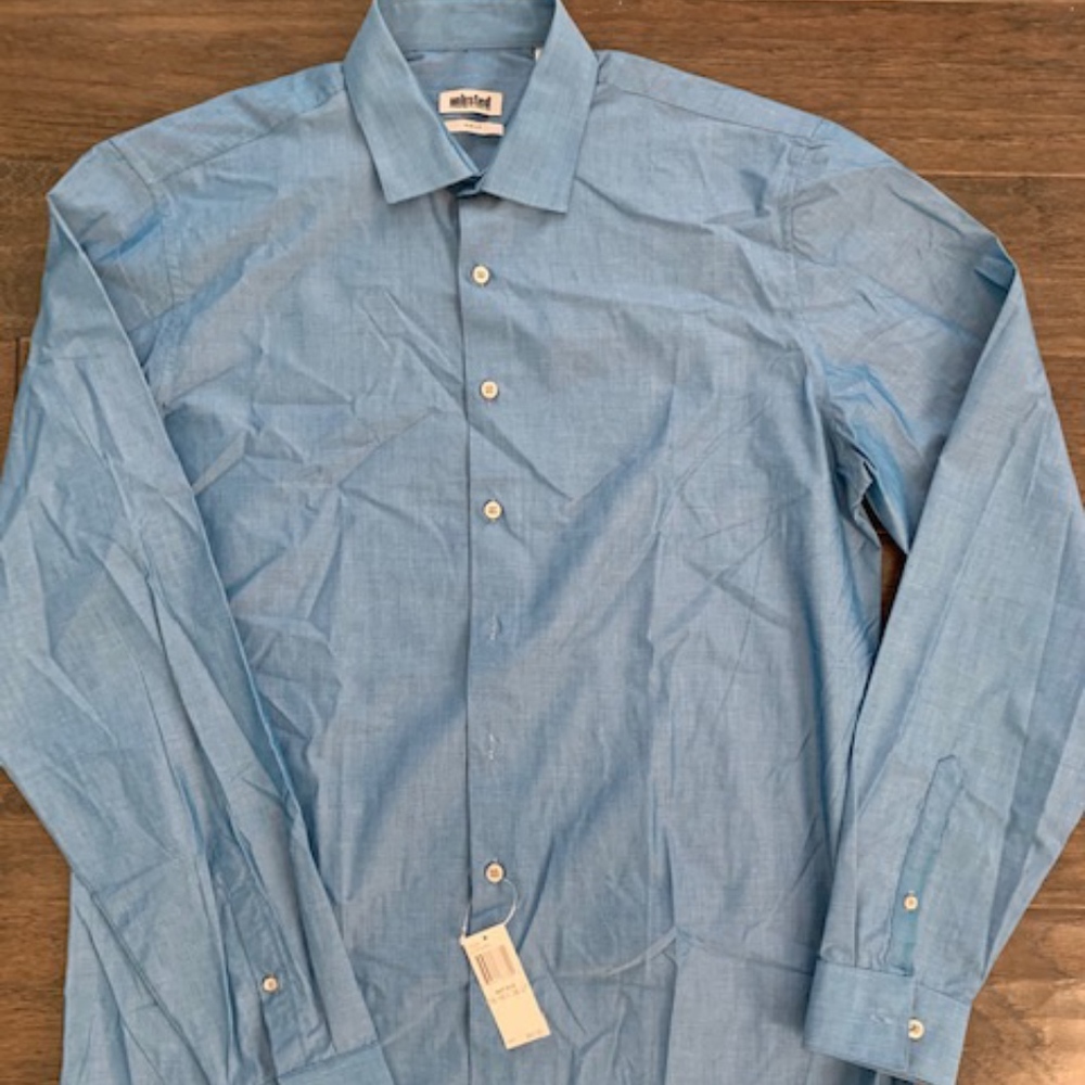 NWT Men's LARGE Slim Fit Button Up SL